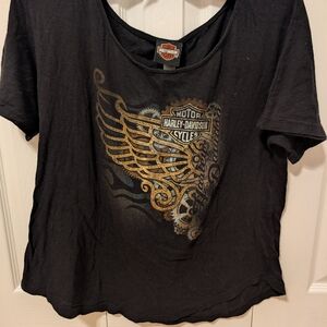 Harley-Davidson Black Graphic Women's Top